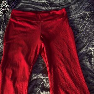No Boundaries Bright Red flare Leggings